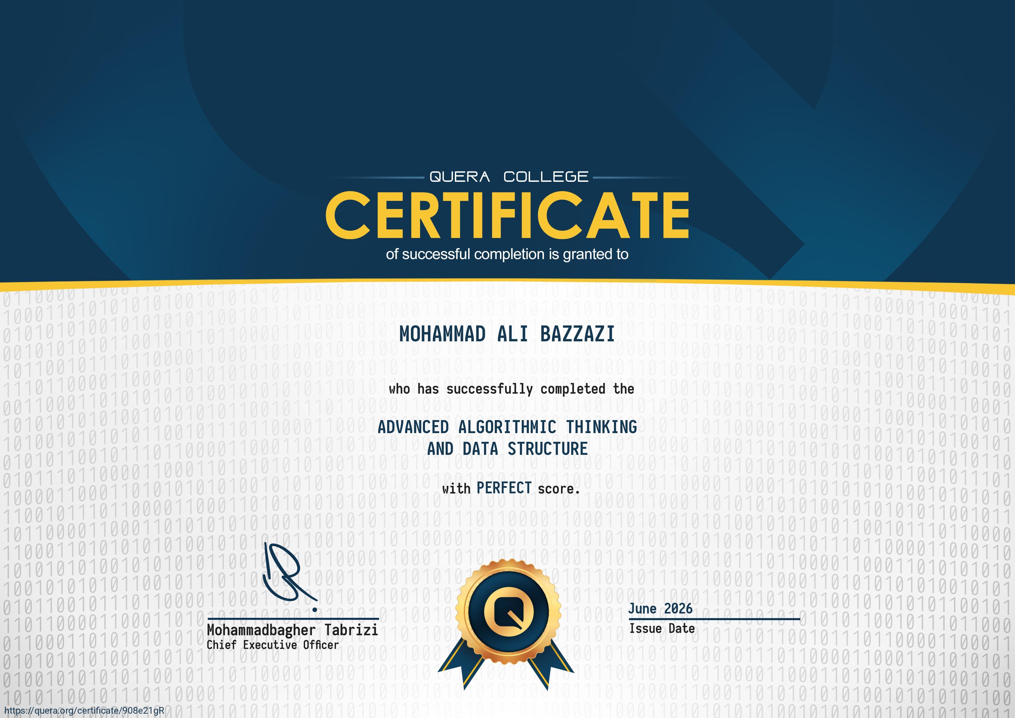 Advanced Algorithms and Data Structures Course